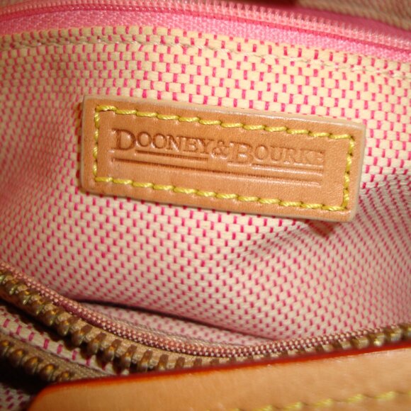 Vintage Dooney & Bourke East/West Tote Reddish Pink w/Leather Straps GOOD CONDIT - Picture 8 of 12